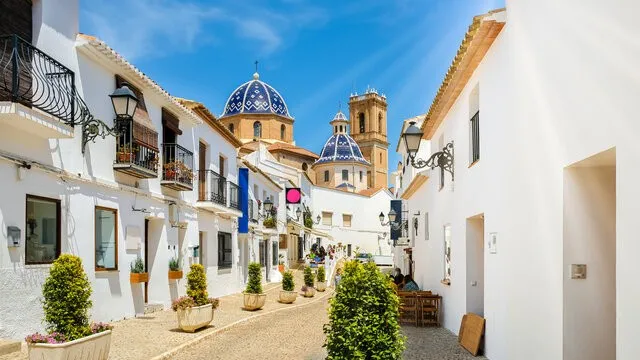 Altea white village and blue dome church